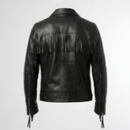 Men’s Handmade Black Western Fringe Leather Jacket