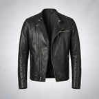 Men’s Classic Casual Black Leather Jacket