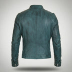 Men’s Distressed Café Racer Leather Jacket