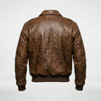Men’s Brown A-2 Pilot Leather Jacket – Classic Military Flight Bomber Style