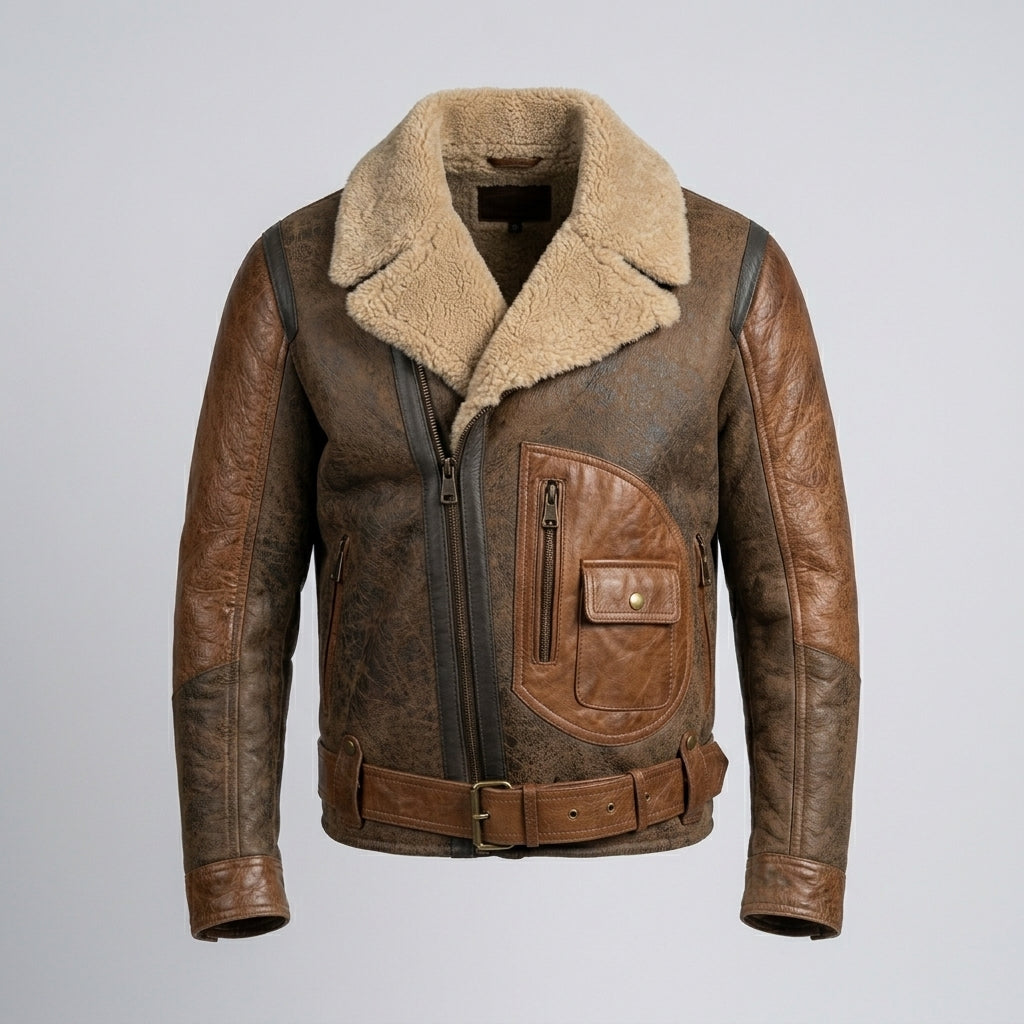 Men’s RAF B3 Aviator Leather Bomber Flying Jacket
