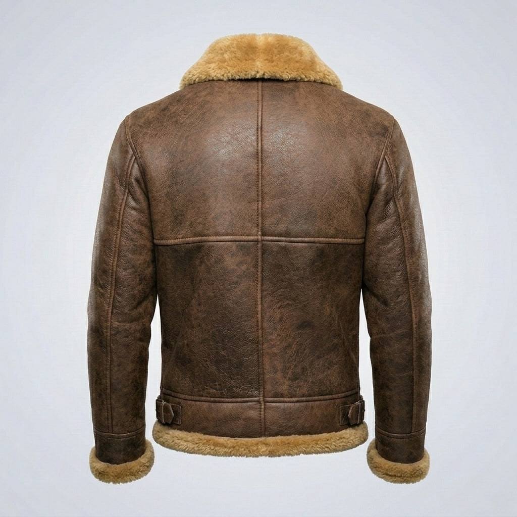 Men’s Brown B3 Sheepskin Flying Aviator Jacket