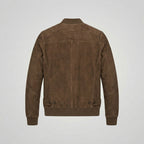 Men’s Brown Suede Bomber Jacket – Classic Casual Aviator Style