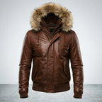 Men’s Vintage Biker Jacket with Hood