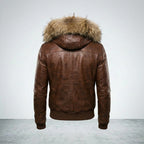 Men’s Vintage Biker Jacket with Hood