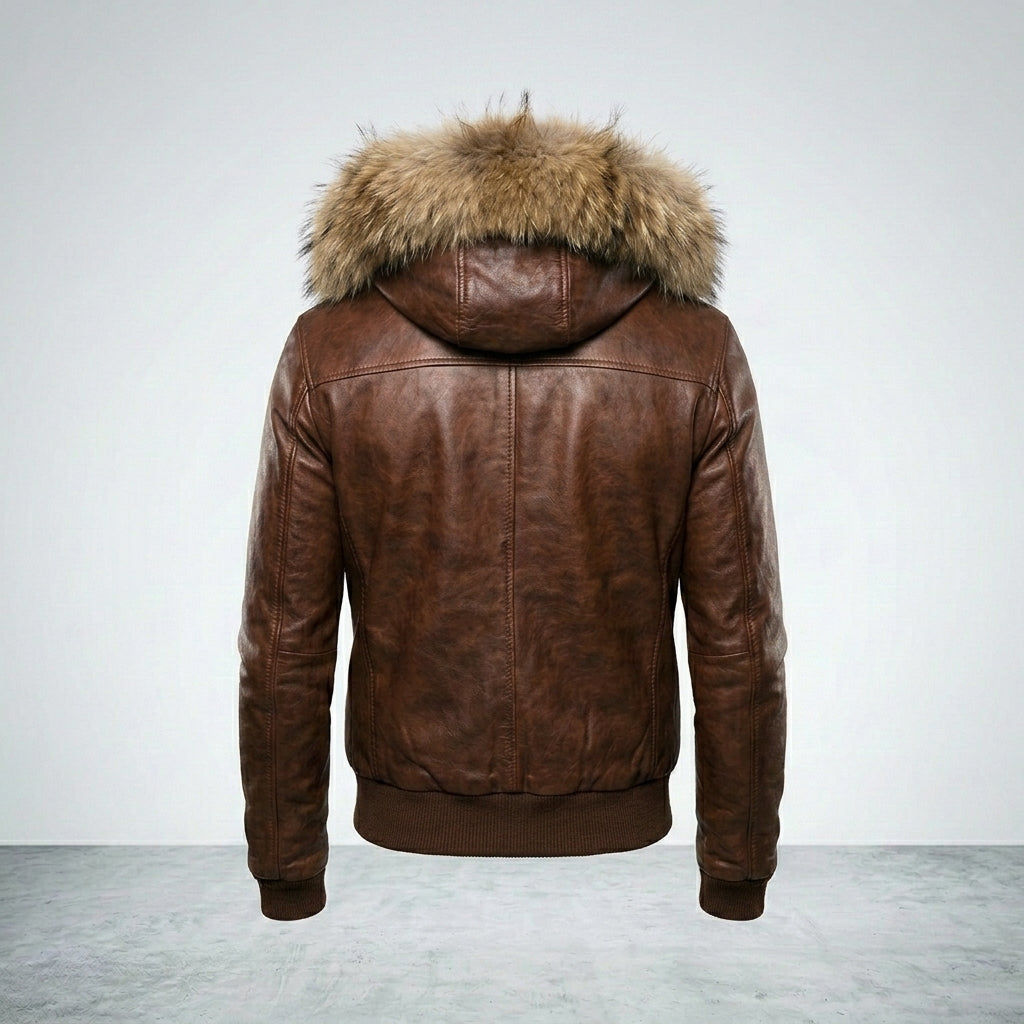 Men’s Vintage Biker Jacket with Hood