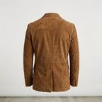 Men’s Camel Brown Suede Leather Blazer jacket