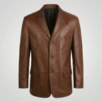 Men’s Classic Brown Leather Blazer jacket