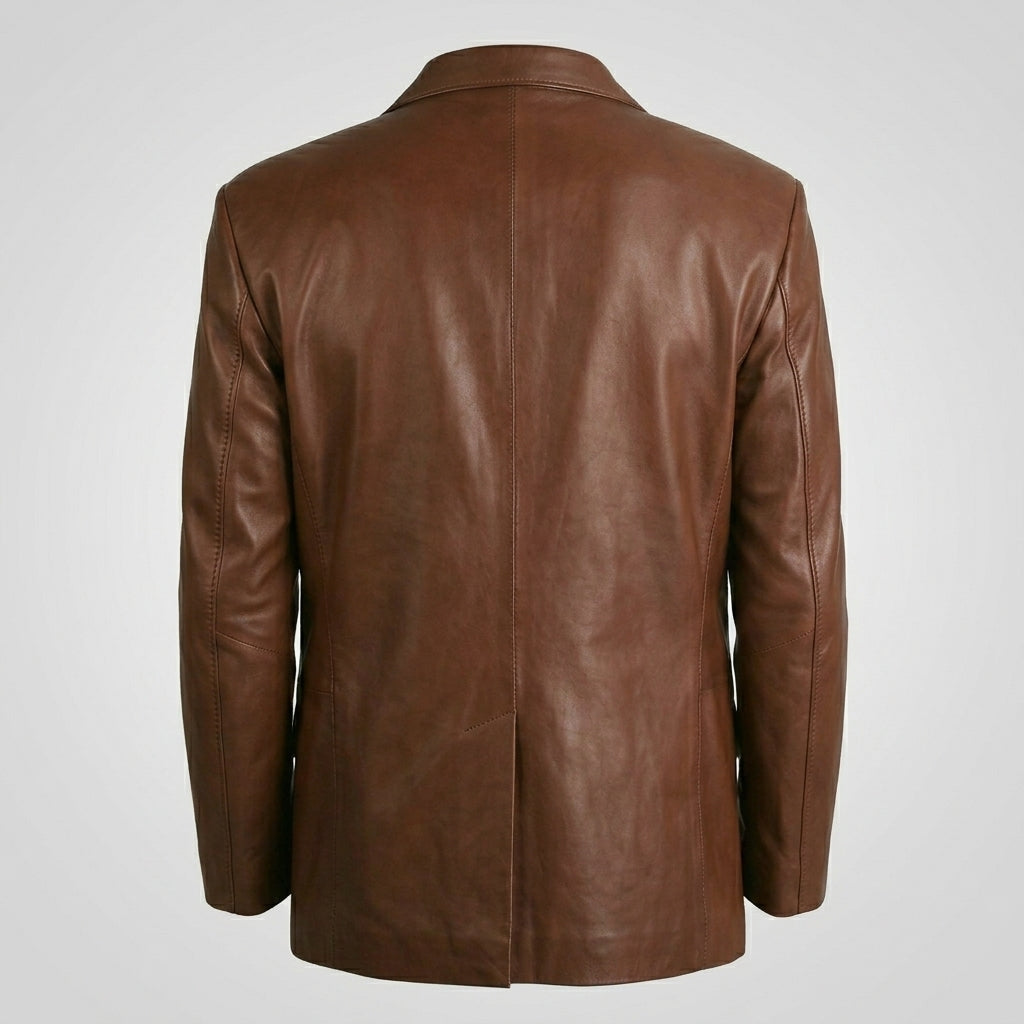 Men’s Classic Brown Leather Blazer jacket