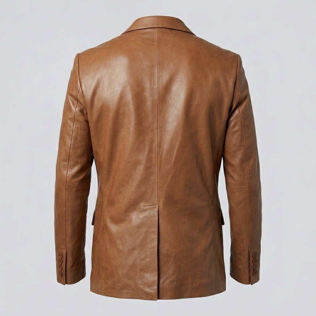 Men’s Designer Brown Lambskin Leather Blazer