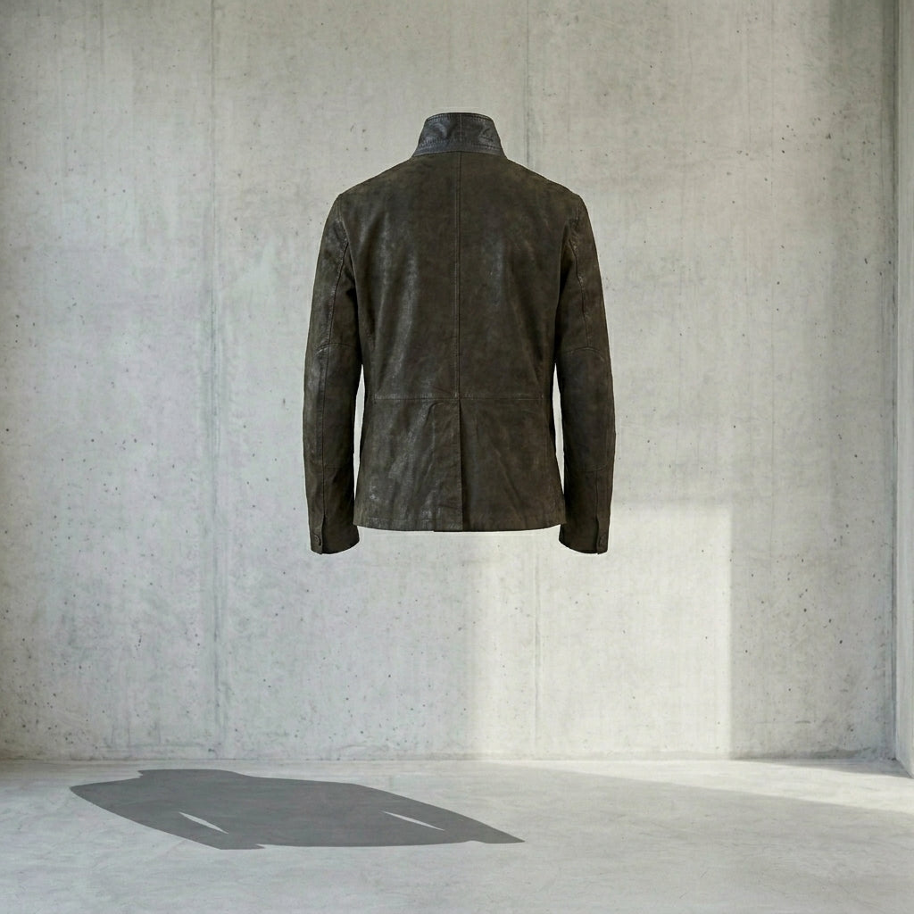 Men’s Black Suede Leather Blazer Jacket