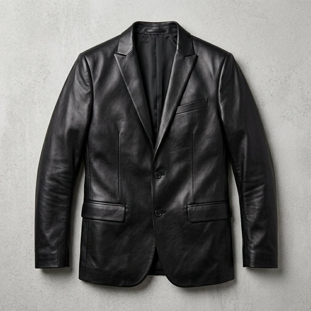 Men’s Stylish Lambskin Leather Blazer Jacket