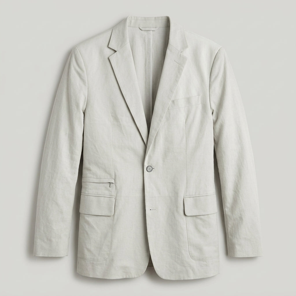 Men’s Soft White Lambskin Leather Blazer