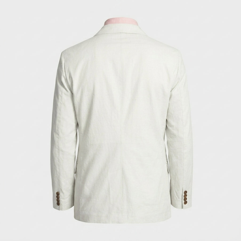 Men’s Soft White Lambskin Leather Blazer