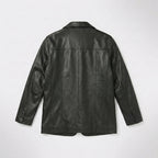 Men’s Black Lambskin Leather Coat – Premium Longline Luxury Style