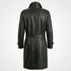 Men’s Genuine Leather Trench Coat – Classic Longline Premium Style