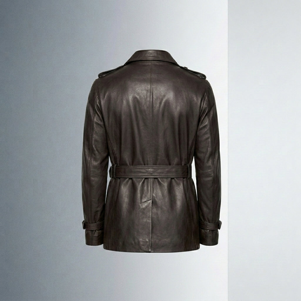 Men’s Leather Trench Coat – Classic Longline Premium Style