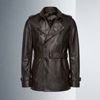 Men’s Leather Trench Coat – Classic Longline Premium Style