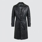 Men’s Genuine Black Leather Sport Coat – Slim Fit Smart Casual Blazer Style