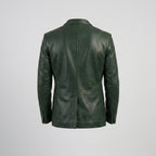 Men’s Green Lambskin Leather Blazer Coat