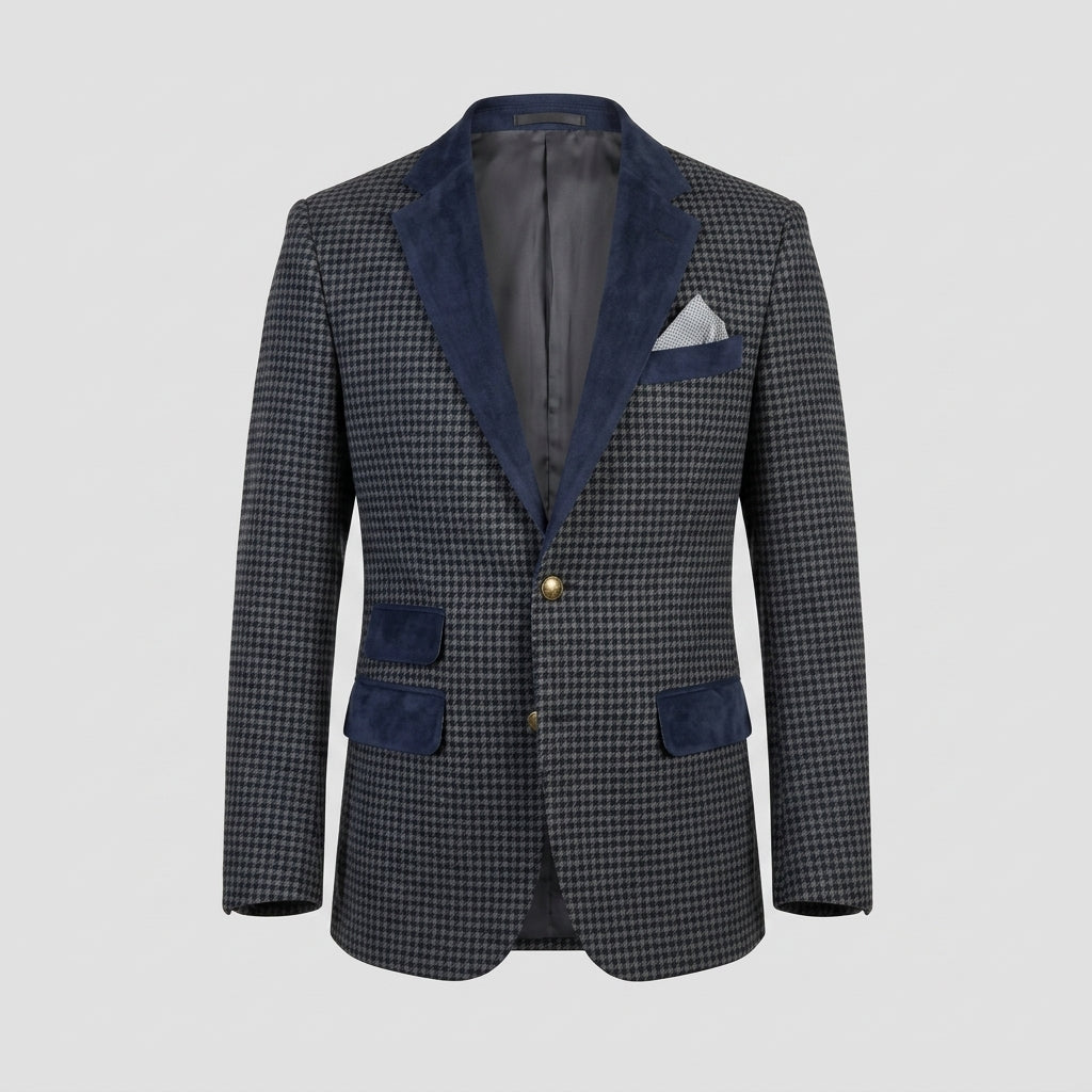 Men’s Blue Leather Coat – Hit Style Slim Fit Longline Jacket