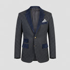 Men’s Blue Leather Coat – Hit Style Slim Fit Longline Jacket