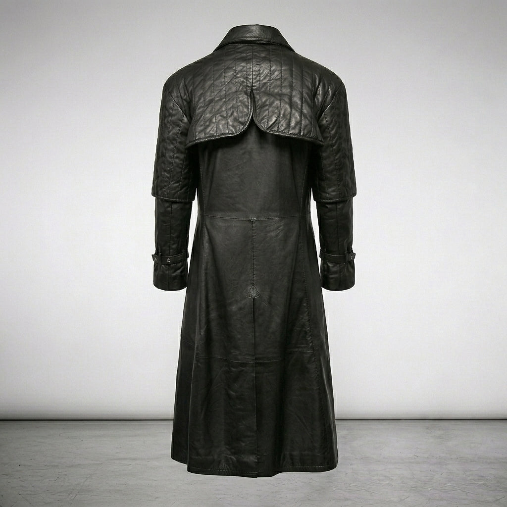 Men’s Steampunk Leather Vampire Trench Coat
