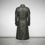 Men’s Punk Rave Gothic Trench Coat – Dark Alternative Long Coat Style