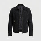 Men’s Black Suede Leather Trucker Jacket