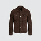 Men’s Brown Suede Trucker Jacket