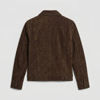 Men’s Black Suede Leather Trucker Jacket