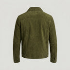 Men’s Premium Green Suede Trucker Jacket
