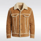 Men’s Brown Shearling Trucker Jacket