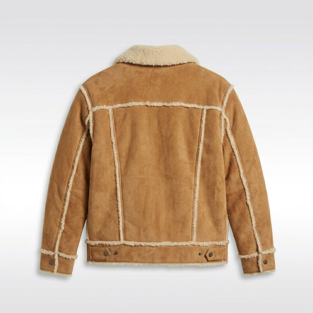 Men’s Brown Shearling Trucker Jacket