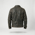Men’s Distressed Leather Trucker Jacket