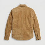 Men’s Western Cowboy Vintage Suede Leather Trucker Shirt Jacket