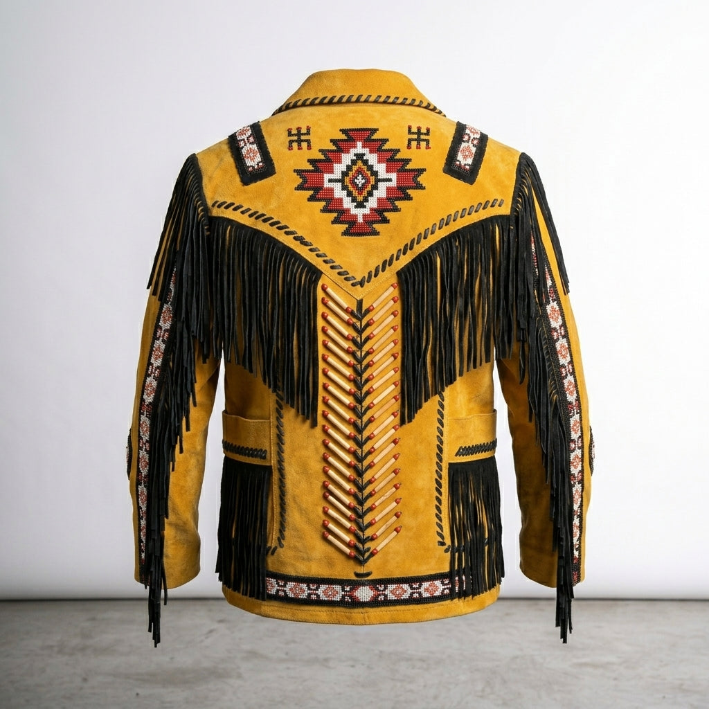 Men’s Traditional Western Leather Jacket – Vintage Frontier Style