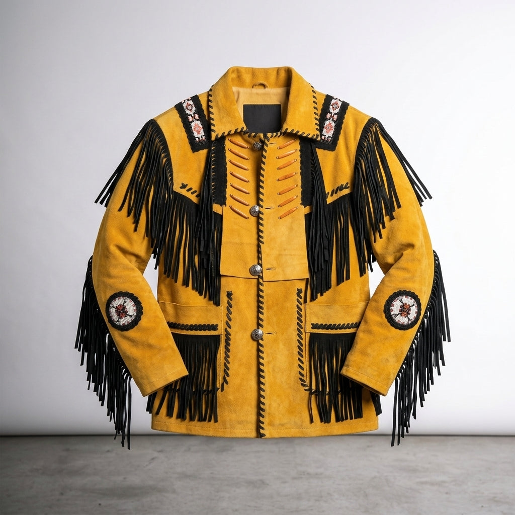 Men’s Traditional Western Leather Jacket – Vintage Frontier Style