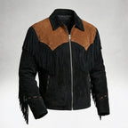 Men’s Western Cowboy Suede Leather Jacket – Classic Rancher Style