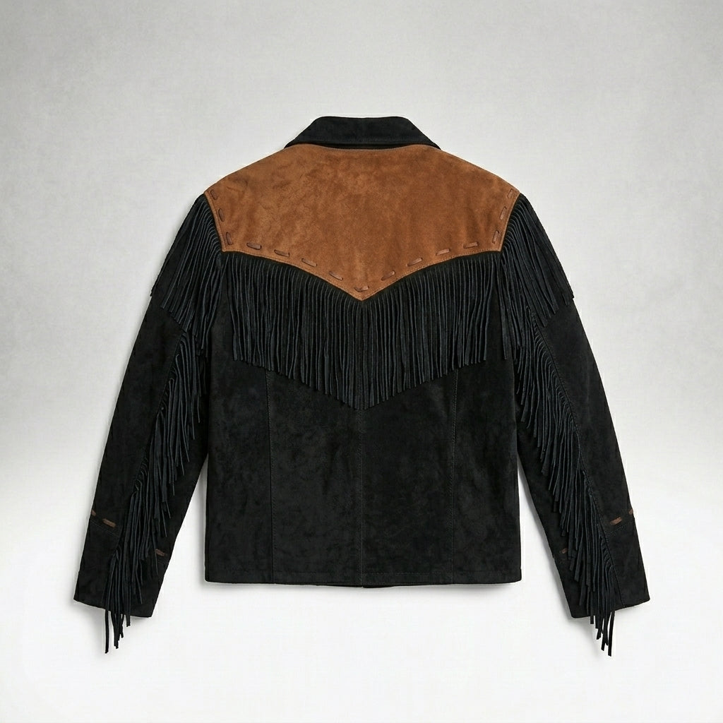 Men’s Western Cowboy Suede Leather Jacket – Classic Rancher Style