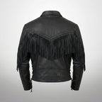 Men’s Western Arrow Leather Motorbike Jacket – Vintage Biker Style