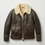 Men’s Premium Sheepskin Military Jacket – Classic Winter Flight Style