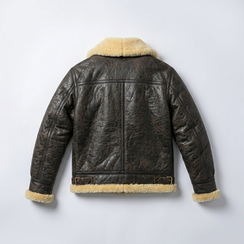 Buy Men's Dark Brown B3 Military Shearling Bomber Jacket