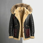 Men’s B3/B7 Shearling Bomber Military Jacket – Premium Sheepskin Fur Coat