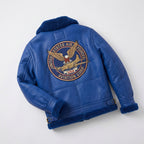 Men’s Blue B3 Shearling Bomber Military Jacket – Icon Aviator Style