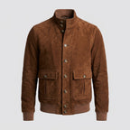 Men’s A-1 Suede Leather Flight Bomber Jacket