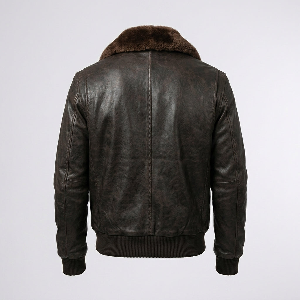 Men’s A2 Air Force Aviator Leather Flight Bomber Jacket
