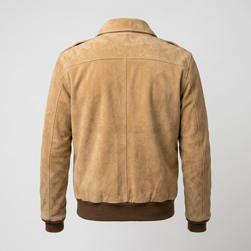 Men’s A-2 Pilot Suede Flight Bomber Jacket