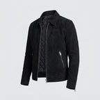 Black Suede Leather Trucker Jacket for Men – Premium Western Style