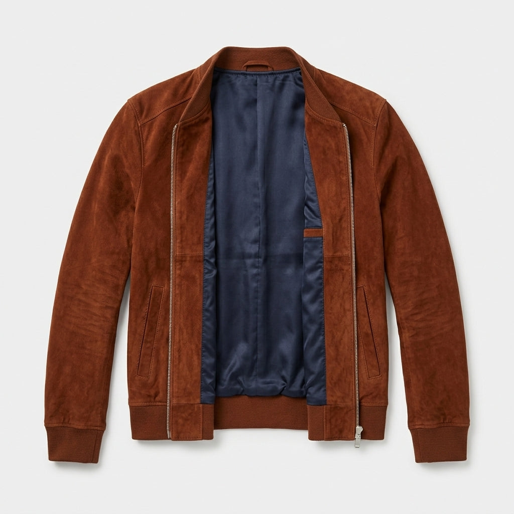 Men's Brown Suede Trucker Jacket – Classic Western Leather Jacket